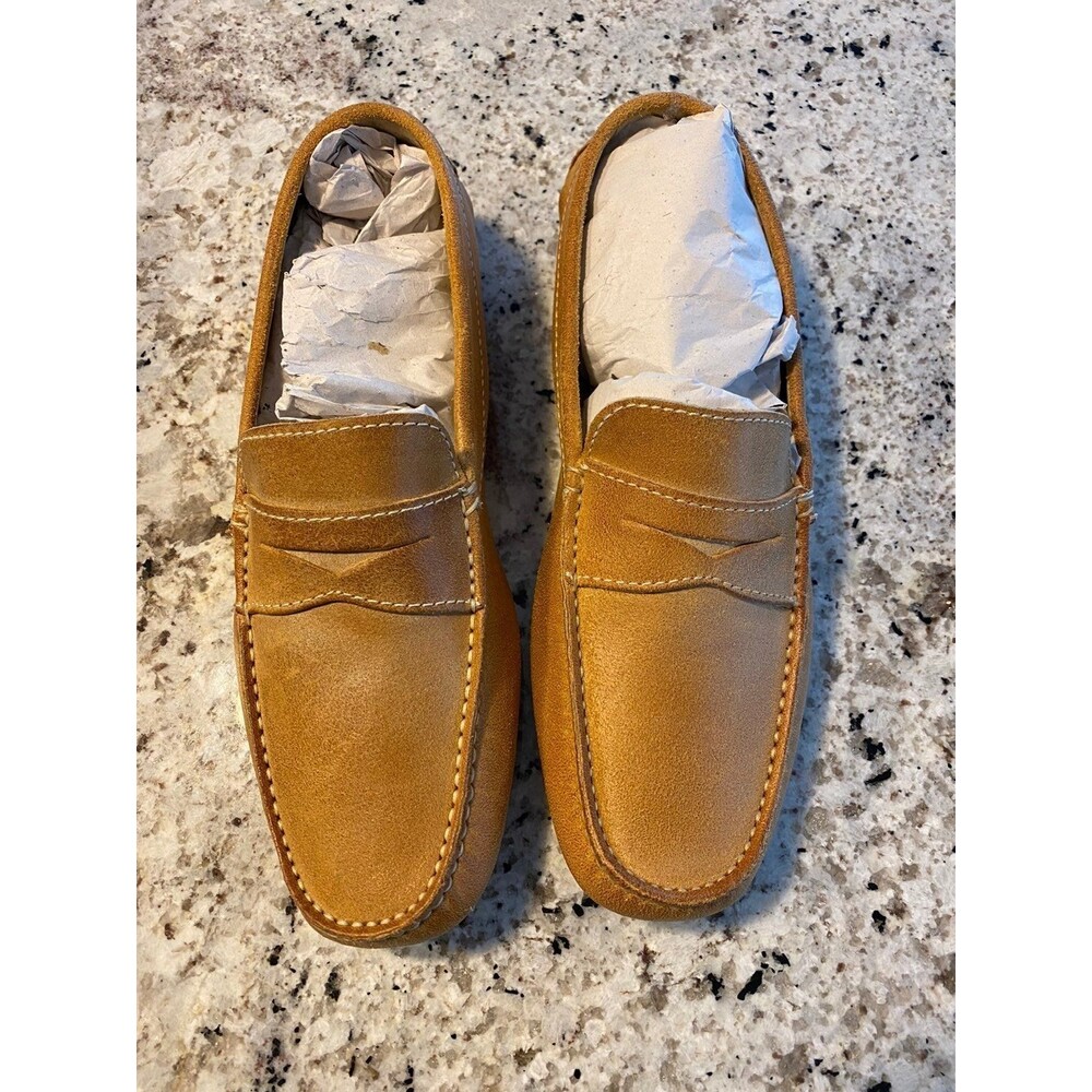 Donald J Pliner Distressed Suede Loafers Camel Men's 7M Academia